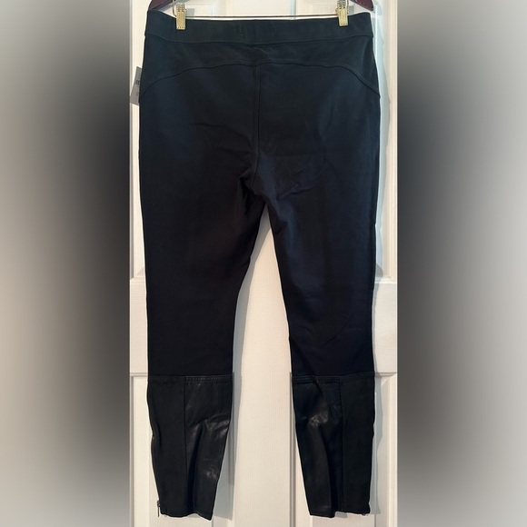 ANTHROPOLOGIE NWT Sz 32 Faux Suede Leather Patch Ankle Zipped Slim Pant Pull On - Picture 3 of 16